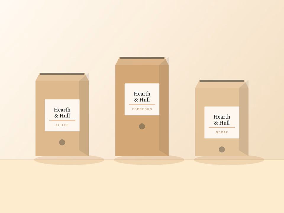 Filter, espresso and decaf, ready to go out.